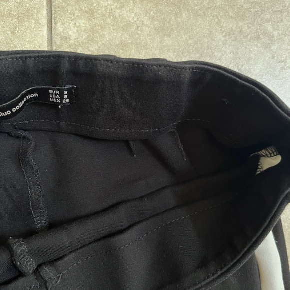 Zara Trafaluc Collection Black Dress Leggings With White Side Stripes Small - Picture 7 of 8